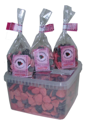 Rakkaussalmiakki 2 kg vadelma-aromilla - Salmiakit - 523617 - 1